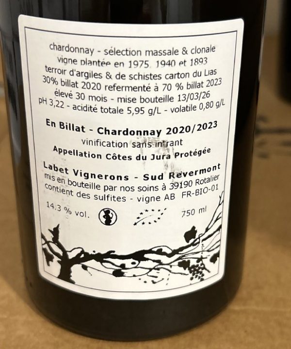Chardonnay En Billat 2020/2023 - élevage 30 mois Chardonnay En Billat 2020/2023 - élevage 30 mois